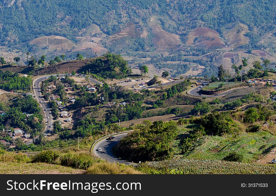 Winding road on a hill. Winding road on a hill.