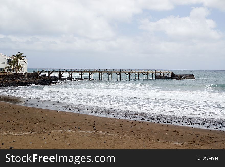 Peer on the coast of Canary Island. Peer on the coast of Canary Island