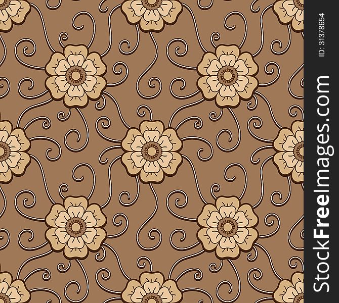 Chocolate flowers pattern