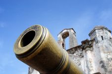 Porta De Santiago And Replica Cannon Stock Photo Porta De Santiago And Replica Cannon Stock Photo