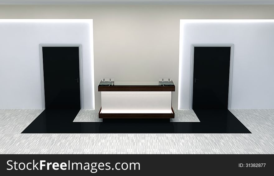 Abstract business interior reception area. Abstract business interior reception area