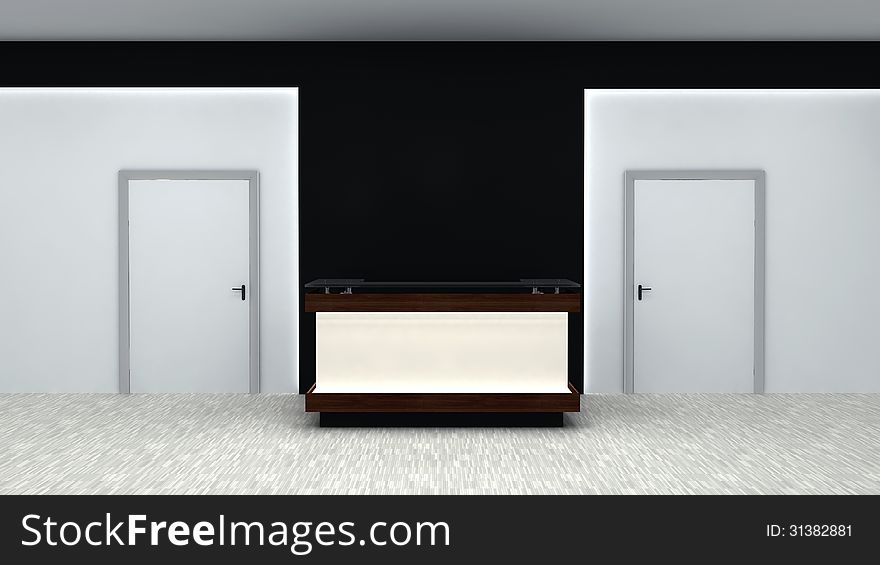 Abstract business interior reception area. Abstract business interior reception area