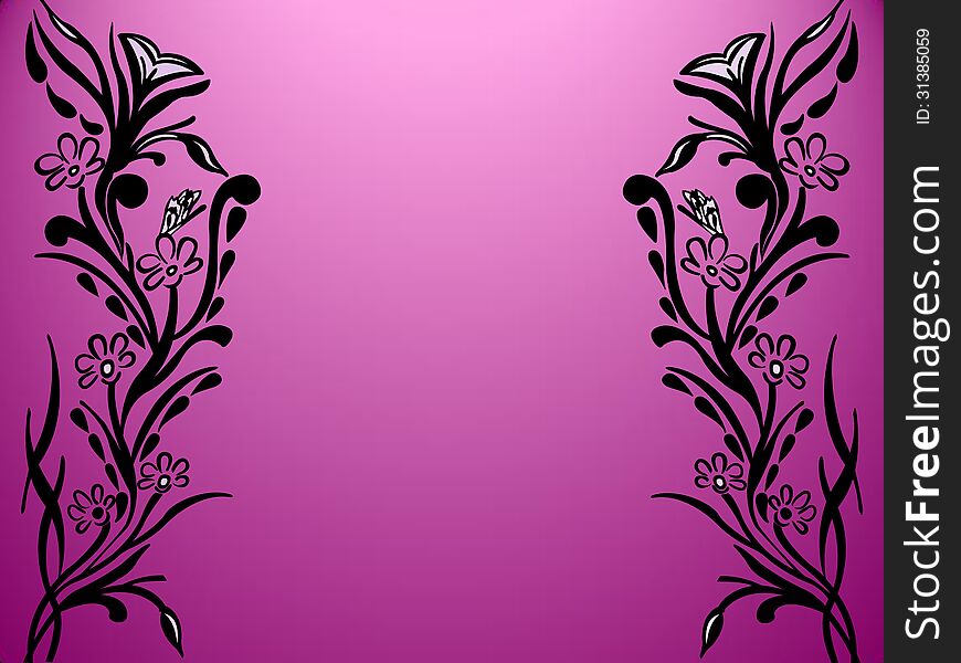 Abstract painted floral background on pink for wallpapers. Abstract painted floral background on pink for wallpapers