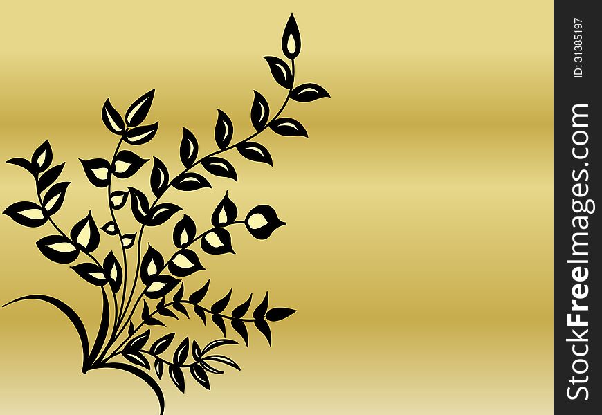 Vector floral elements on brown background. Vector floral elements on brown background