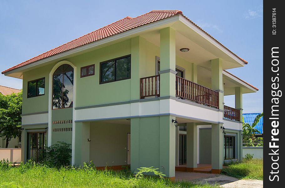 Photo of a freshly completed model home situated in Chiang Mai. Photo of a freshly completed model home situated in Chiang Mai