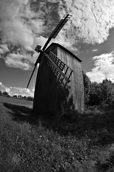 Old Wooden Windmill. Stock Photo Old Wooden Windmill. Stock Photo