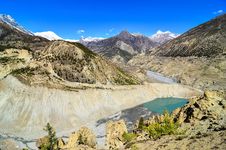 Himalayas Mountain Peaks And Lake Stock Photo
