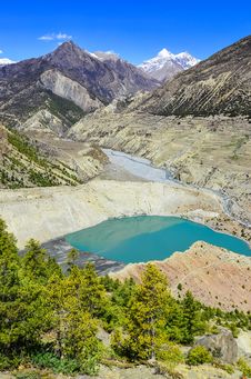 Himalayas Mountain Peaks And Lake In The Foreground Stock Images Himalayas Mountain Peaks And Lake In The Foreground Stock Images