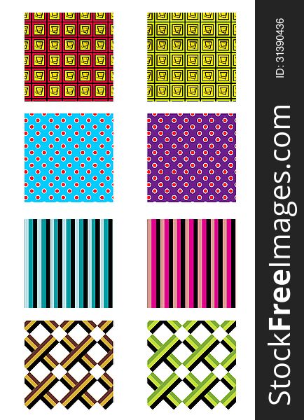 Set of pattern and textures, illustration
