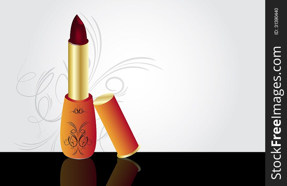 Red lipstick object theme illustration