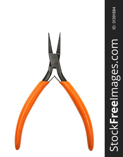 Pliers isolated on a white background. Vertical position.