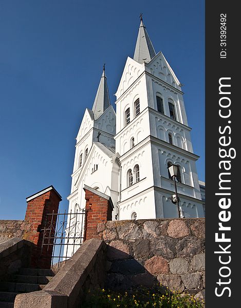 Details Of The Exterior Modern Church  In Small Town Near Braslaw, Belarus Shot In Perspectives