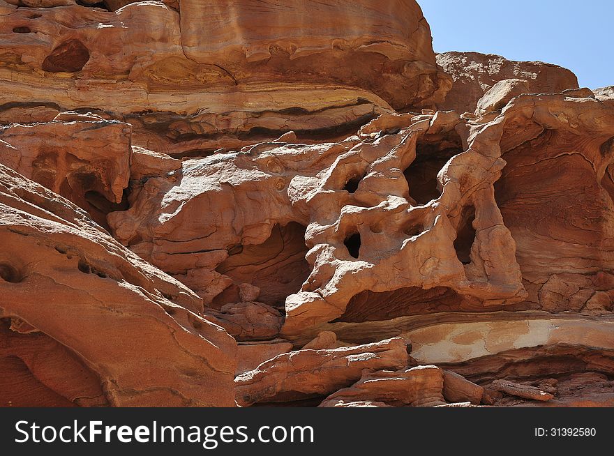 Egypt, the mountains of the Sinai desert, Colored Canyon