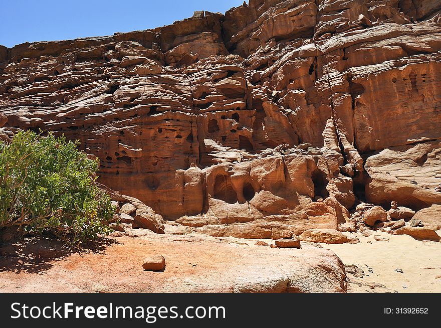 Egypt, the mountains of the Sinai desert, Colored Canyon