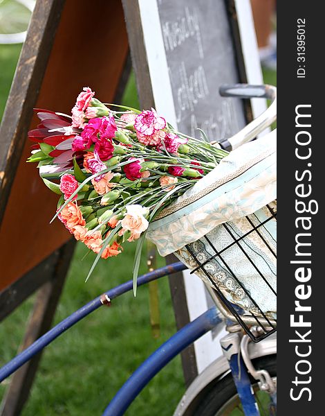 Bike Basket With Flowers