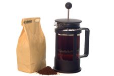 French Press And Coffee Royalty Free Stock Image French Press And Coffee Royalty Free Stock Image