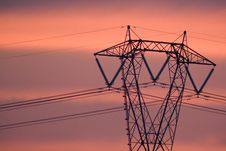 Power Elettric In The Sunset Stock Photo Power Elettric In The Sunset Stock Photo