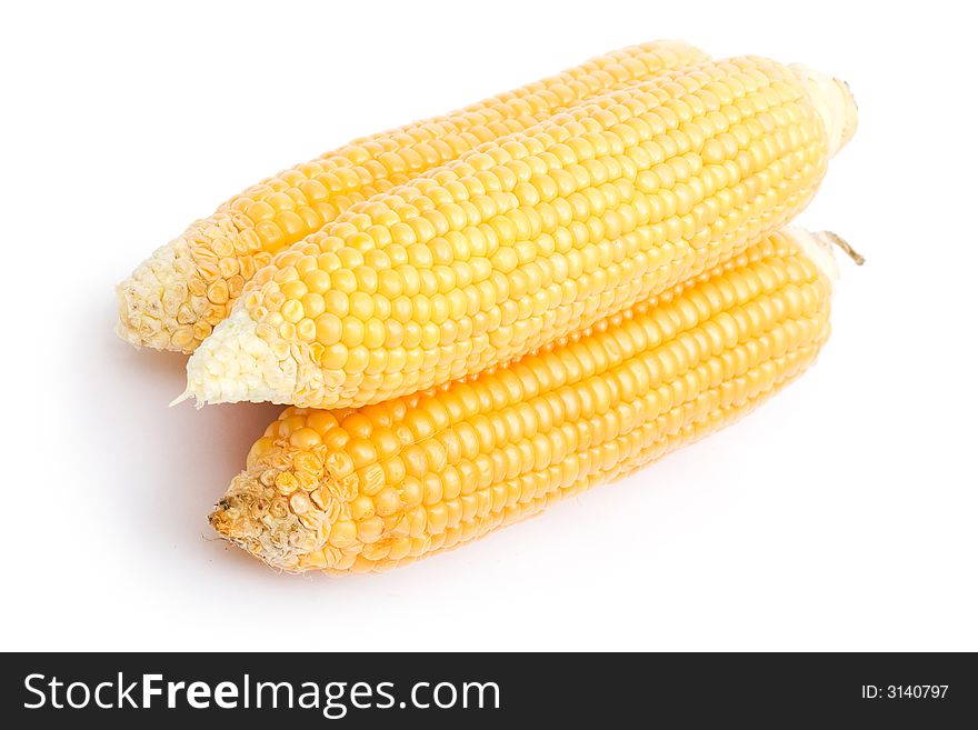 Image series of fresh vegetables on white background - maize