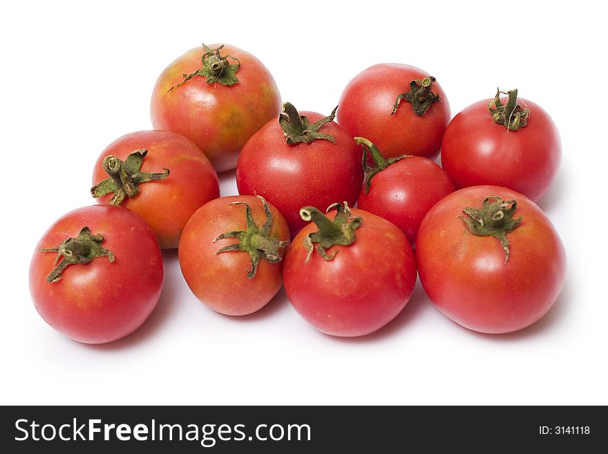 Image series of fresh vegetables on white background - red tomatoes