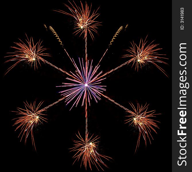 Composed from 3 fireworks. Fireworks festival in Baltia. Composed from 3 fireworks. Fireworks festival in Baltia.