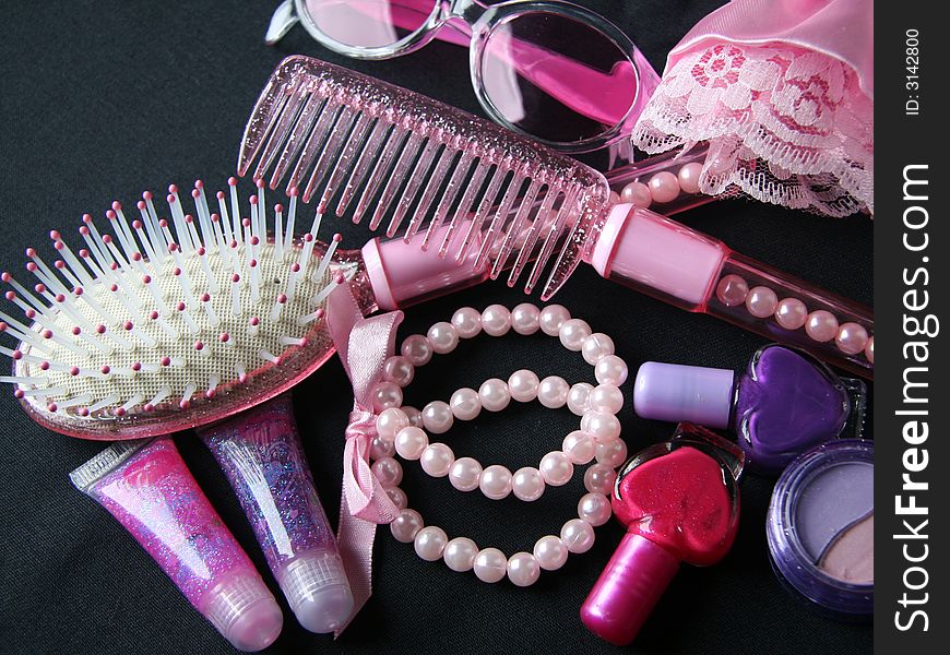 Feminine accessories for make up and beauty. Feminine accessories for make up and beauty