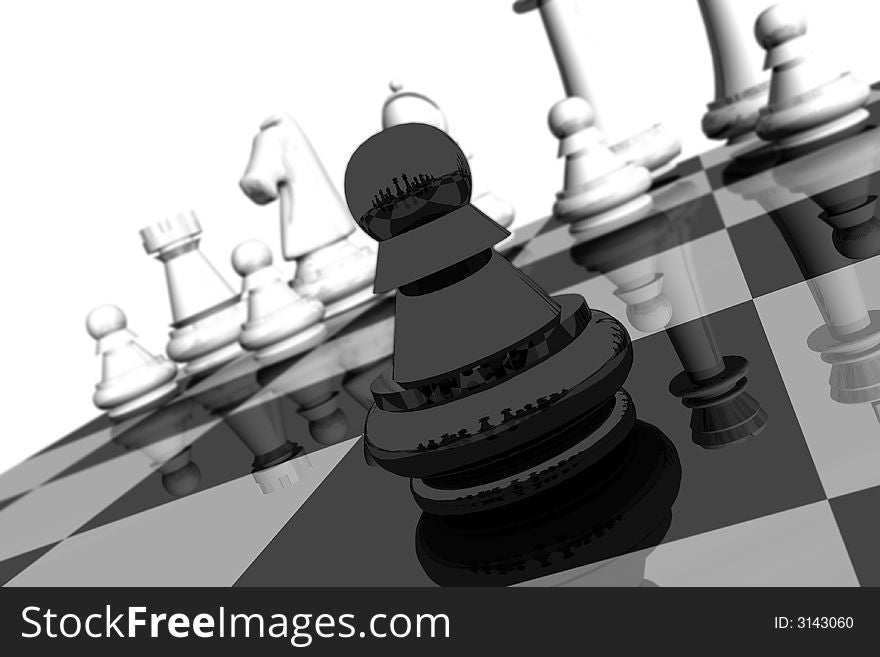 Pawn on a chess board