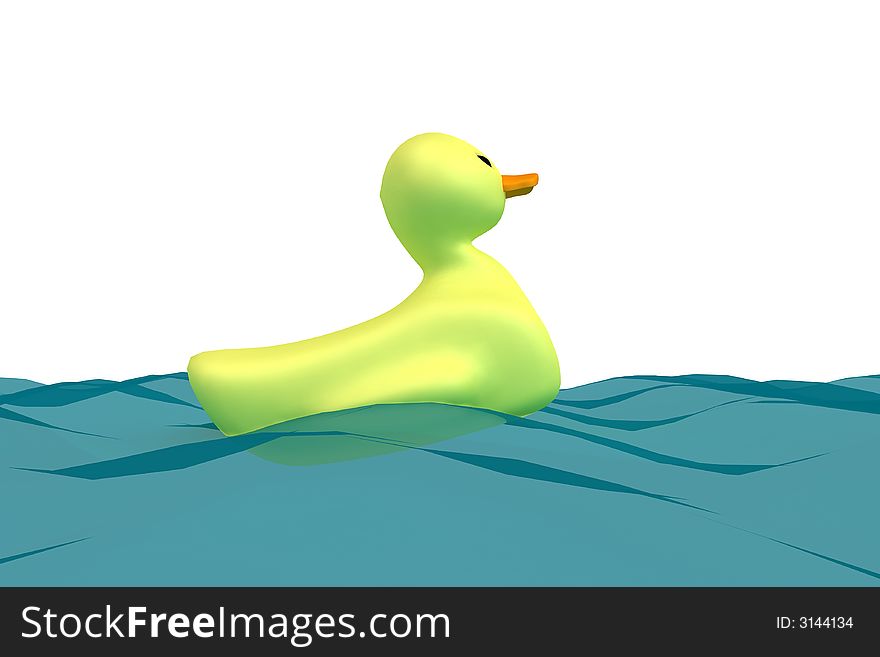 Yellow toy duck in water