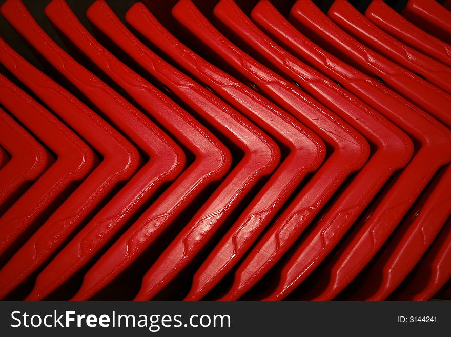 Abstract view of Red Stacked Seat Components. Abstract view of Red Stacked Seat Components