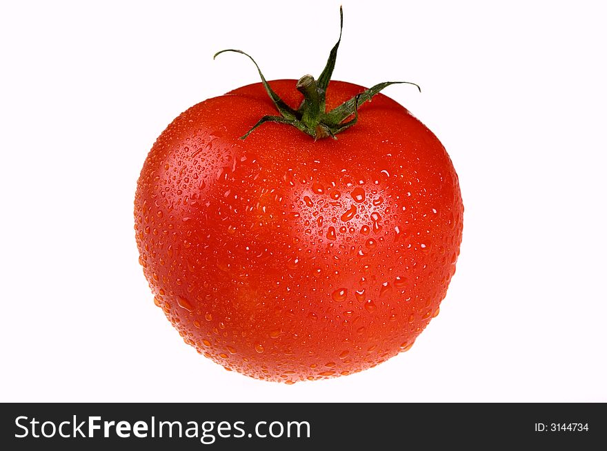 Red Tomato With Green Petiole
