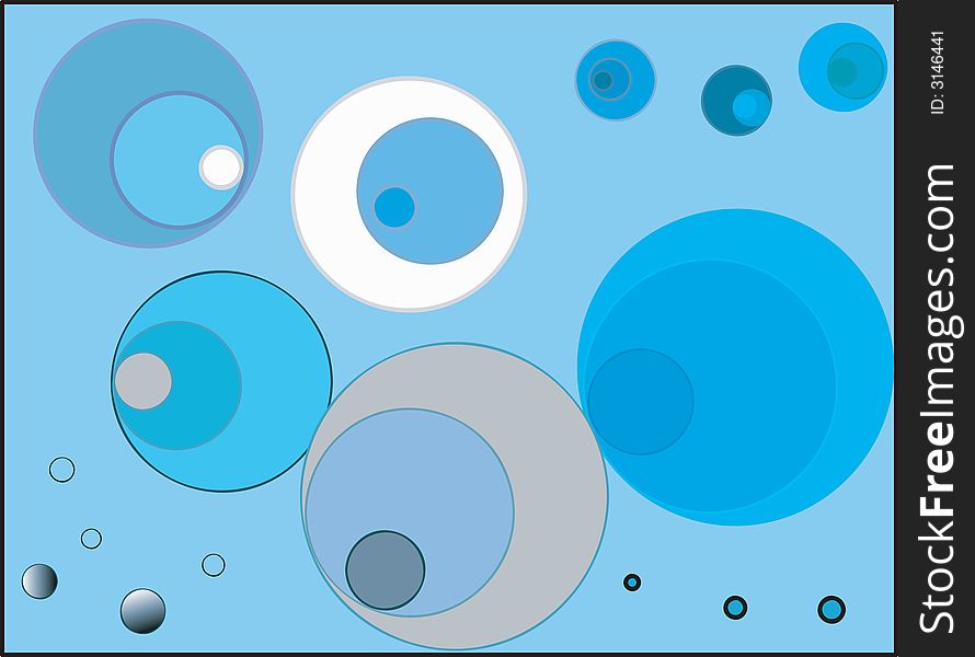 Vector background of blue circles