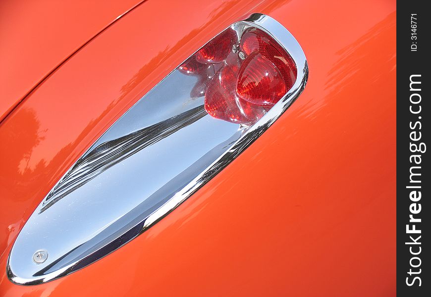 A classic 1956 Corvette tail light.