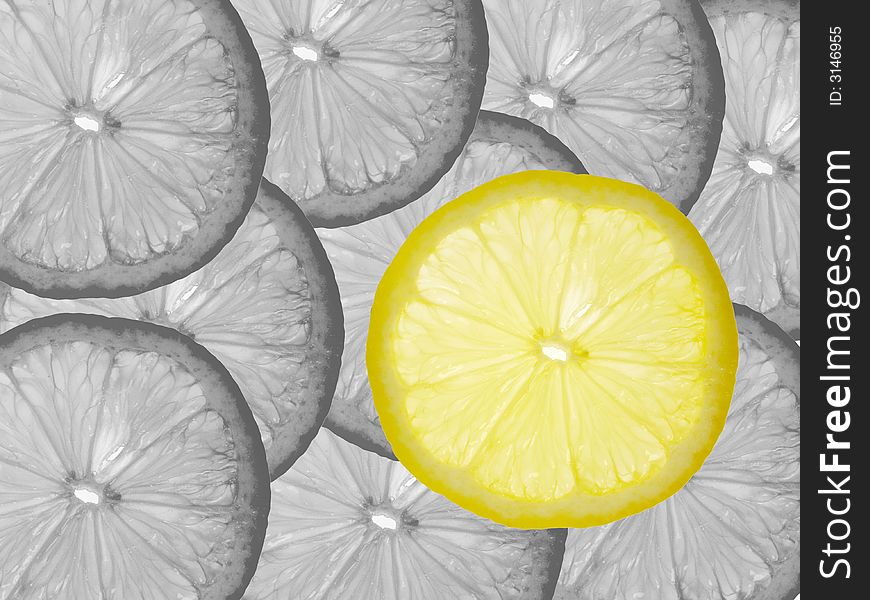 A lots of lemon on a bw
