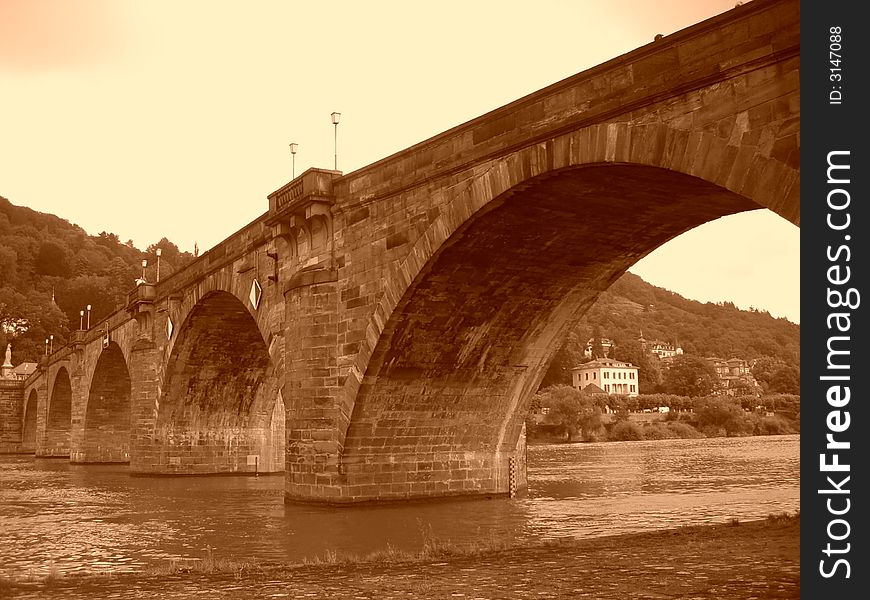 The old stone bridge in Germany