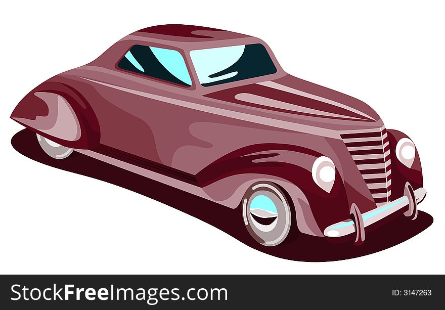 Vector art of a 1930s automobile retro style