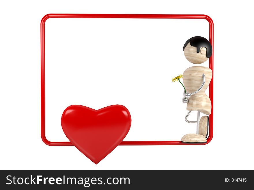 Frame valentines. 3d model lover