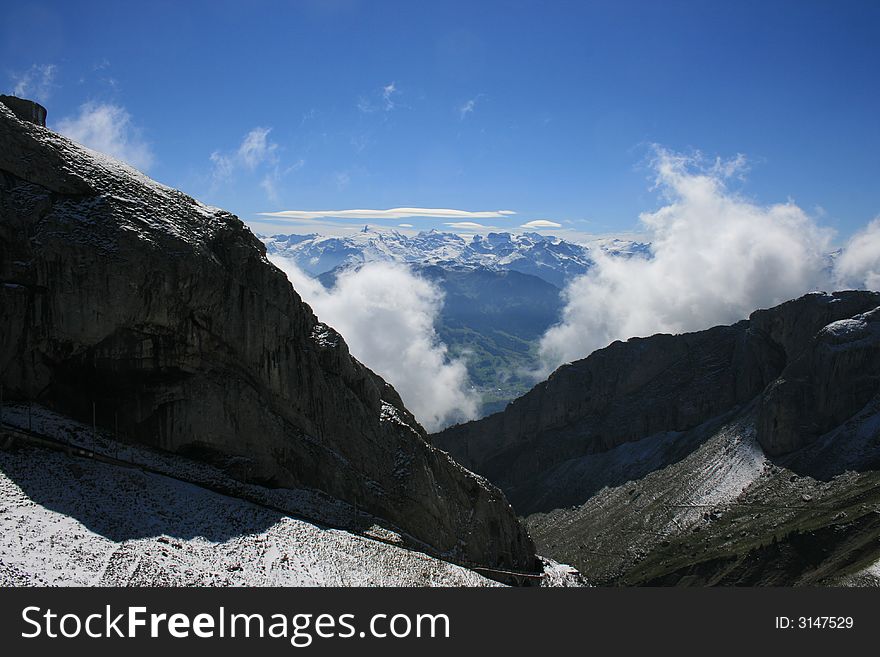 View of the Swiss Alps. View of the Swiss Alps