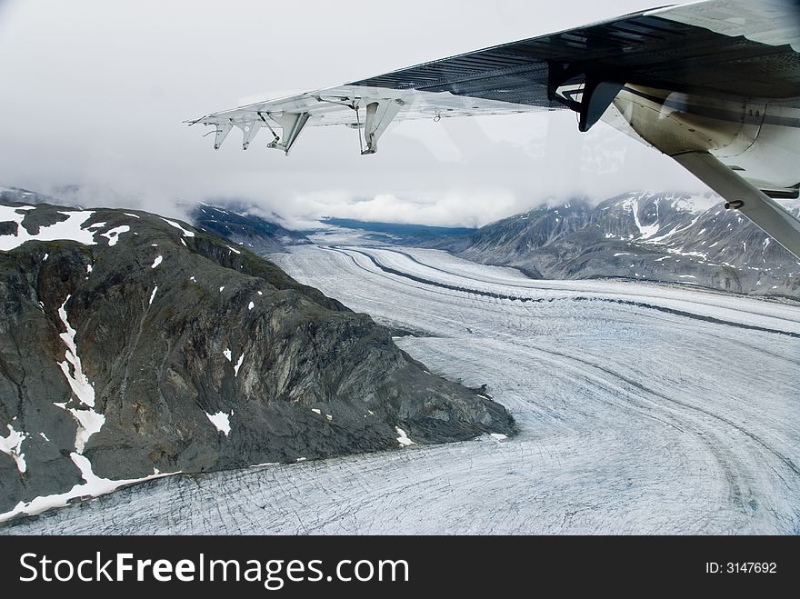 A glacier and mountains near Skagway Alaska. A glacier and mountains near Skagway Alaska