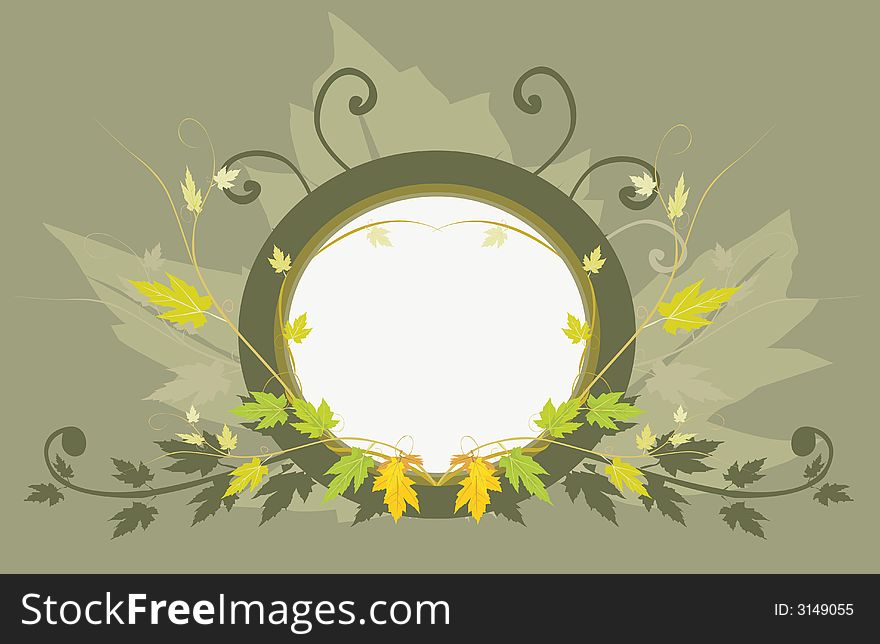 Frame on abstractive floral background