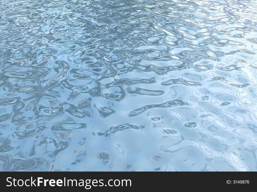 Blue water. ripples texture. 3d model