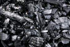 Black Smoldering Wood Embers Stock Photo