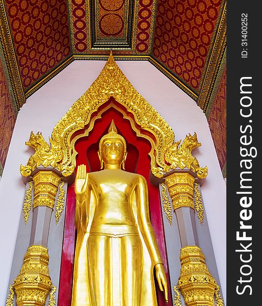 Standing Buddha at Phra Prathom Jedi, Nakhon Pathom,Thailand.