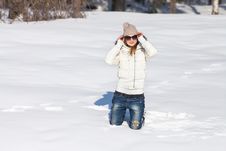 Young Woman Enjoying Winter Stock Photography Young Woman Enjoying Winter Stock Photography