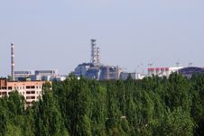 Pripyat City And Chernobyl Nuclear Power Plant View Stock Photography Pripyat City And Chernobyl Nuclear Power Plant View Stock Photography
