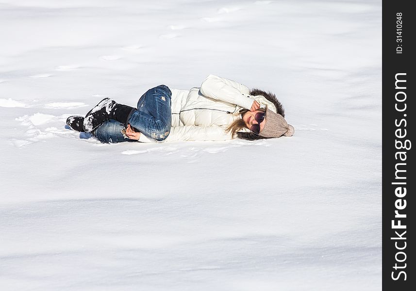 Young Woman Enjoying Winter