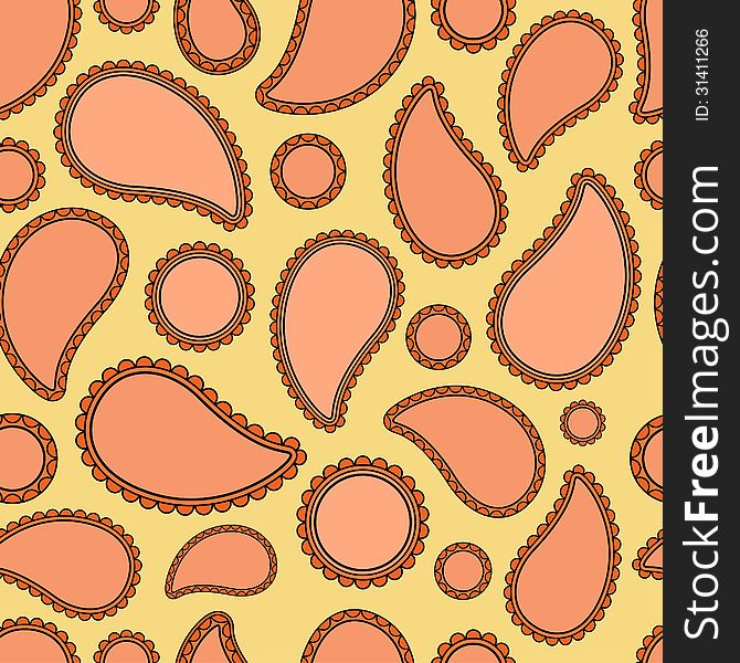 Seamless abstract paisley texture. Vector pattern. Seamless abstract paisley texture. Vector pattern