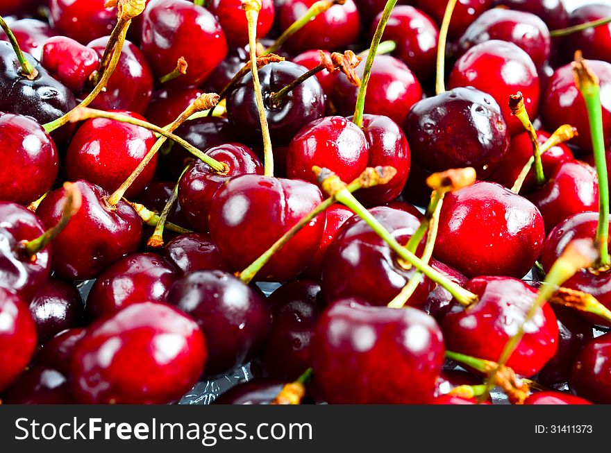 Berry cherry on a white background