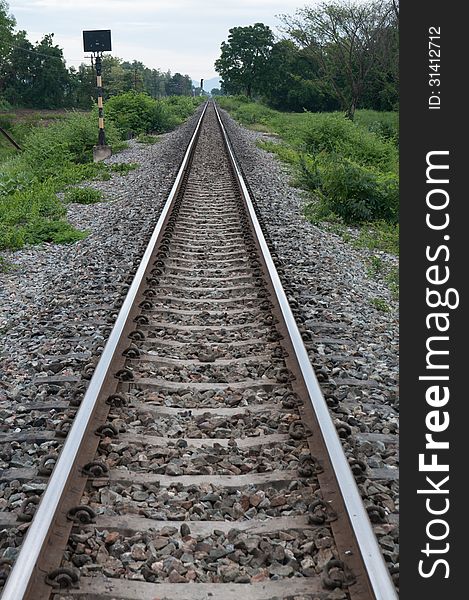 Railroad track in the country of thailand