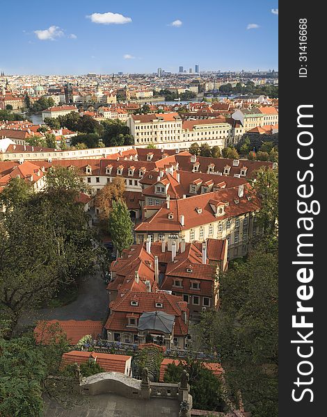 Prague's roofs from high angle view. Prague's roofs from high angle view