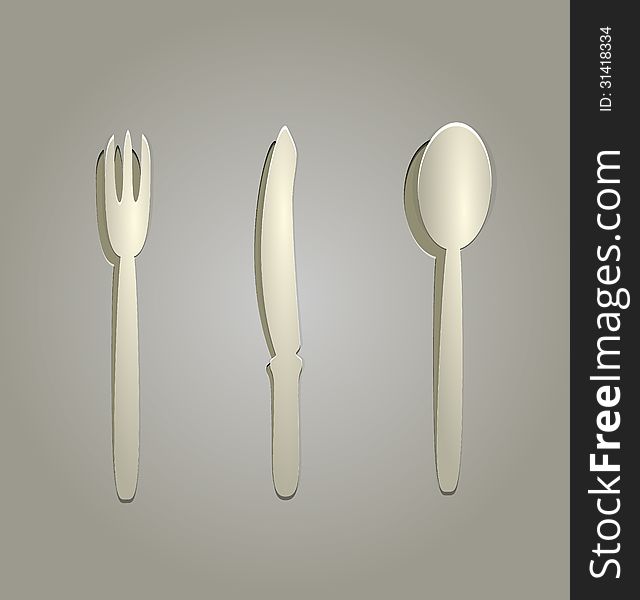 Illustration of silverware cut from paper