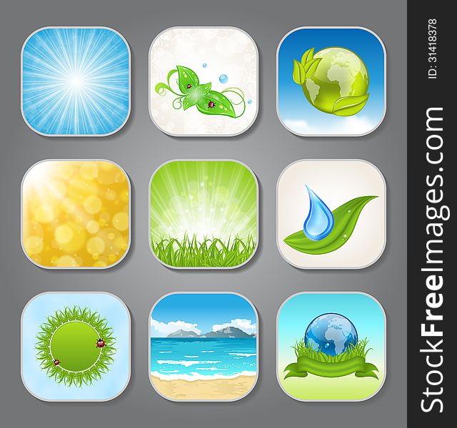 Illustration set different backgrounds for the app icons - vector